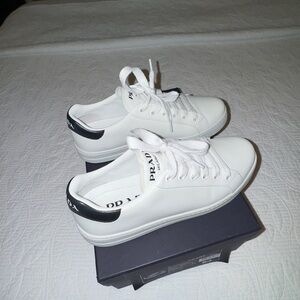 Prada White Leather Sneakers – Like New – Size 36.5